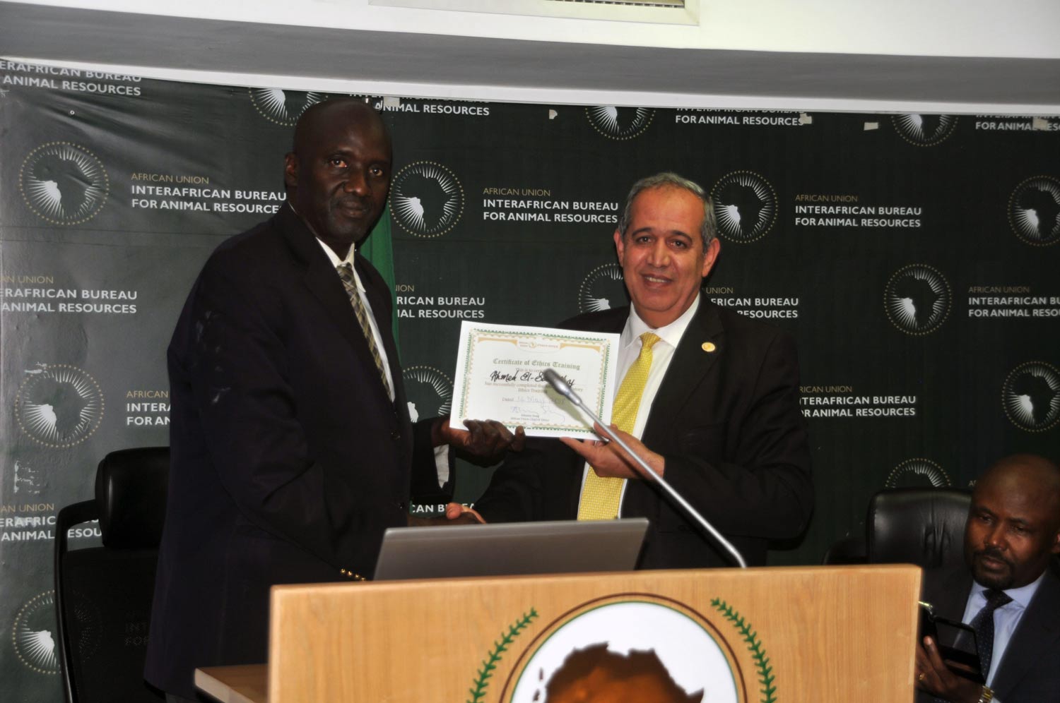 © 2018 AU-IBAR. Ethics Training Certificate Handover.